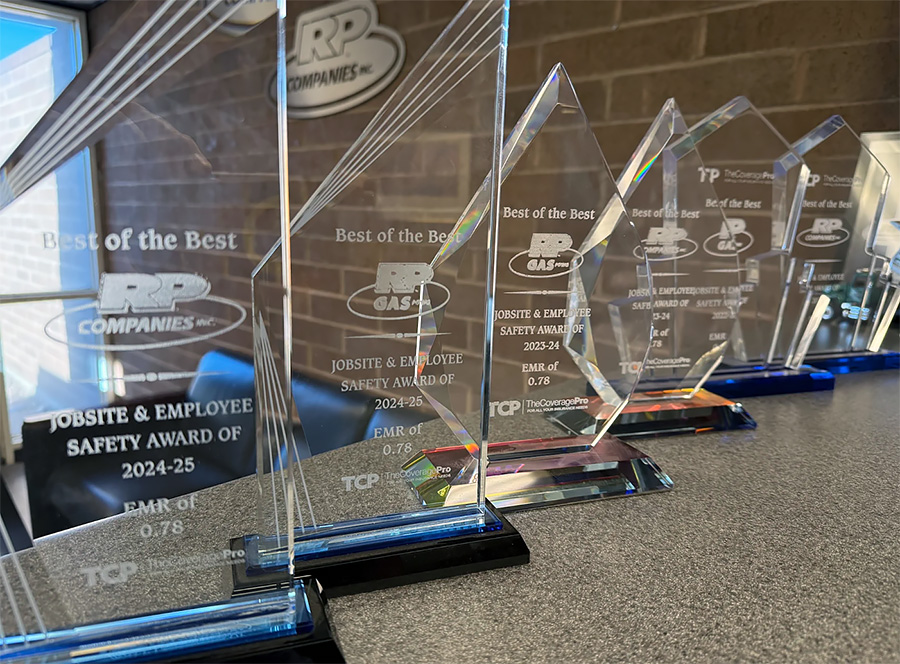 Annual Safety and Quality Awards for RP Gas Piping, Inc.